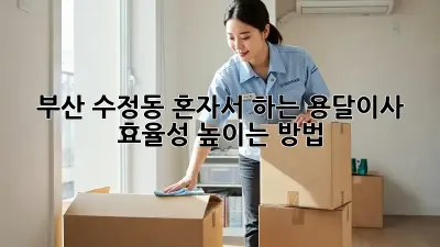 부산 수정동 혼자서 하는 용달이사, 효율성 높이는 방법